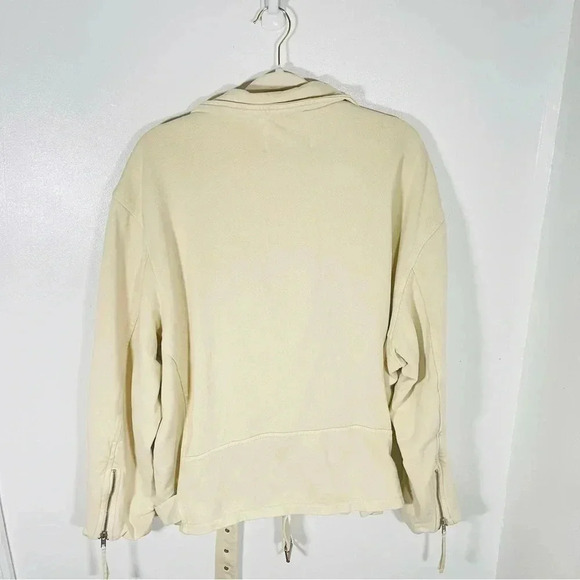 NWT Free People Rebel Knit Moto Jacket Vanilla Cream Biker-Boho Transitional - Picture 9 of 11